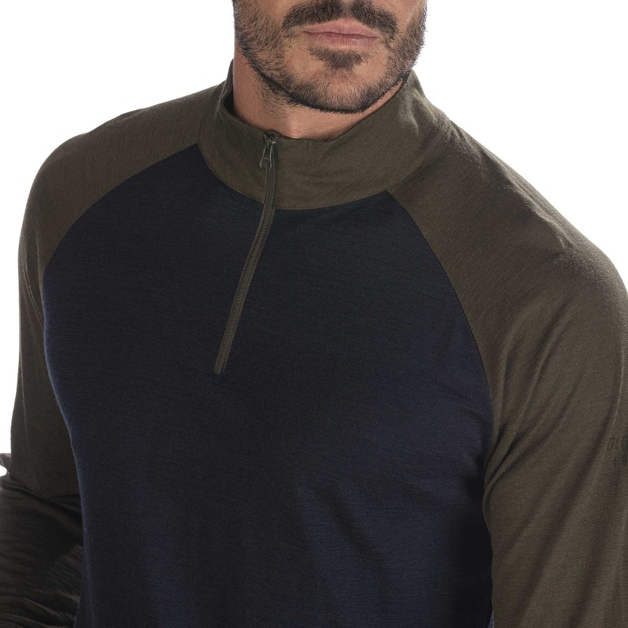 Dolomite Men'S Long-Sleeved T-Shirt Dolomite Cristallo Zip Merino Sweatshirts